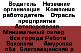 Водитель › Название организации ­ Компания-работодатель › Отрасль предприятия ­ Автоперевозки › Минимальный оклад ­ 1 - Все города Работа » Вакансии   . Амурская обл.,Благовещенский р-н